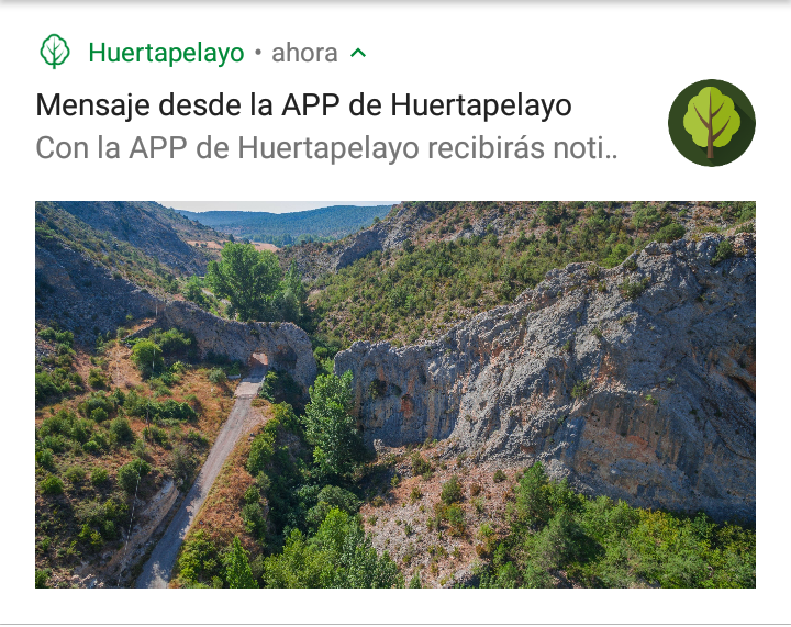 Notificación APP Huertapelayo